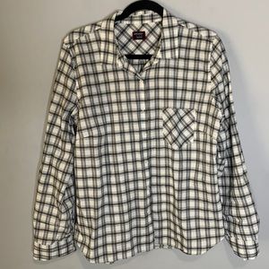Untuckit black white check plaid button down shirt 12
